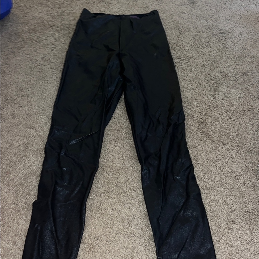 Black Faux Leather Pants high waisted